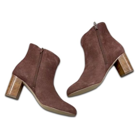 Soludos Midheel Venetian Suede Ankle Bootie in Mahogany - Picture 3 of 14